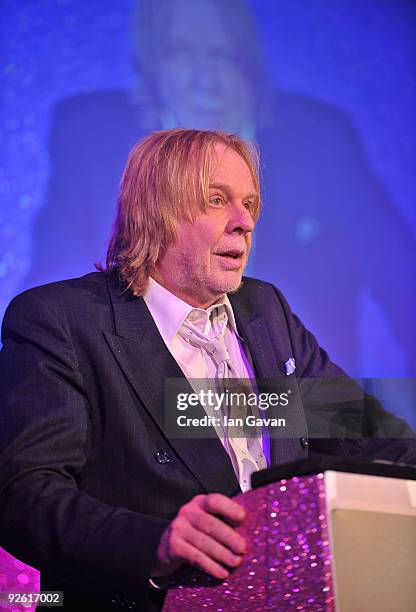 Rick Wakeman onstage during the Classic Rock Roll Of Honour Awards at the Park Lane Hotel on November 2, 2009 in London, England.