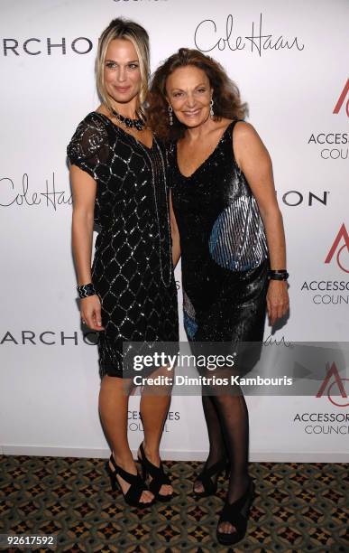 Molly Sims and designer Diane von Furstenberg attend the 13th Annual 2009 ACE Awards presented by the Accessories Council at Cipriani 42nd Street on...