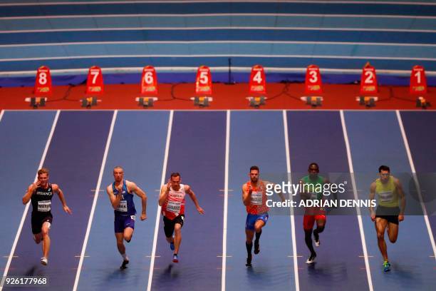 France's Kevin Mayer, US athlete Zach Ziemek, Austria's Dominik Distelberger, Netherlands' Eelco Sintnicolaas, Grenada's Lindon Victor and Ukraine's...
