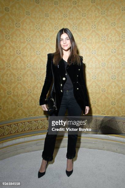 Julia Restoin Roitfeld attends the Balmain show as part of the Paris Fashion Week Womenswear Fall/Winter 2018/2019 on March 2, 2018 in Paris, France.