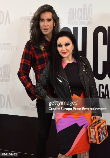 Mario Vaquerizo and Olvido Gara aka Alaska attend 'Oh Cuba!' premiere at Fernan Gomez Theater on March 1, 2018 in Madrid, Spain.