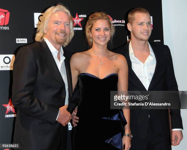 Sir Richard Branson, Holly Branson and Sam Branson attend the Virgin Games Charity Gala on November 2, 2009 in Milan, Italy.