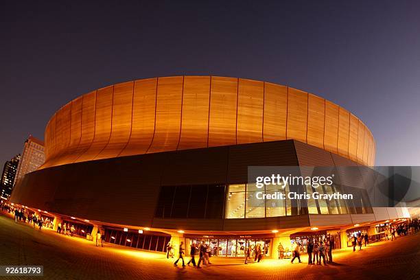 An exterior view of the Louisiana Superdome is seen before the start of the game between the New Orleans Saints and the Atlanta Falcons on November...