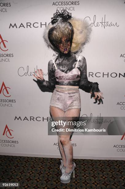 Singer Lady Gaga attends the 13th Annual 2009 ACE Awards presented by the Accessories Council at Cipriani 42nd Street on November 2, 2009 in New York...