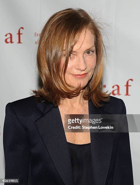 Actress Isabelle Huppert attends the French Institute Alliance Francaise Annual Gala at The Plaza Hotel on November 2, 2009 in New York City.