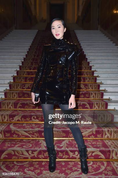 Chriselle Lim attends the Balmain show as part of the Paris Fashion Week Womenswear Fall/Winter 2018/2019 on March 2, 2018 in Paris, France.