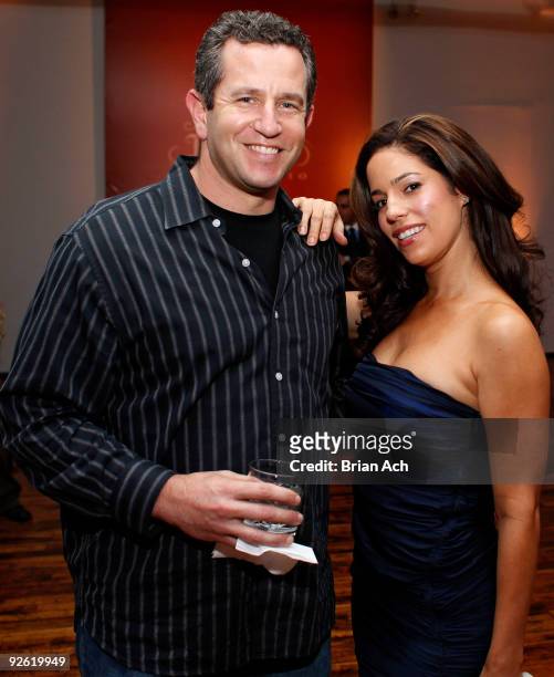 Quarterback Jay Fiedler and actress Ana Ortiz launch Jose Cuervo 250 Aniversario at the Chelsea Art Museum on November 2, 2009 in New York City.