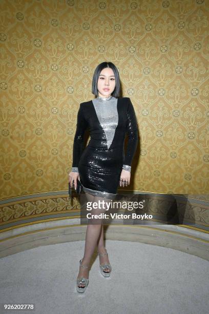 Natasha Lau attends the Balmain show as part of the Paris Fashion Week Womenswear Fall/Winter 2018/2019 on March 2, 2018 in Paris, France.