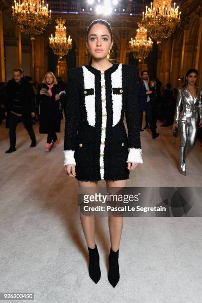 Matilde Gioli attends the Balmain show as part of the Paris Fashion Week Womenswear Fall/Winter 2018/2019 on March 2, 2018 in Paris, France.