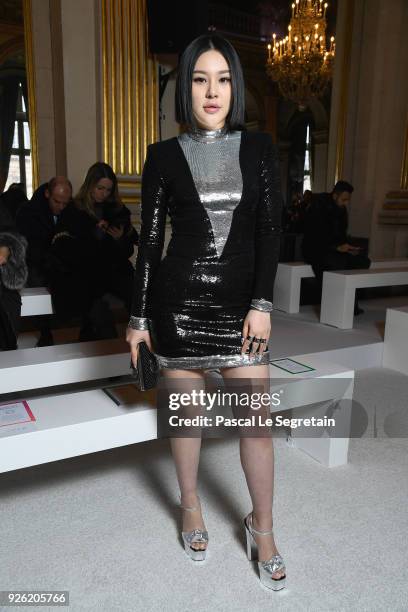 Natasha Lau attends the Balmain show as part of the Paris Fashion Week Womenswear Fall/Winter 2018/2019 on March 2, 2018 in Paris, France.