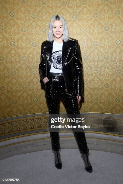 Irene Kim attends the Balmain show as part of the Paris Fashion Week Womenswear Fall/Winter 2018/2019 on March 2, 2018 in Paris, France.