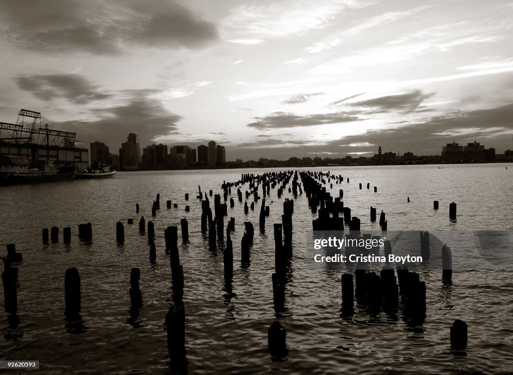 Hudson River pier, New York City