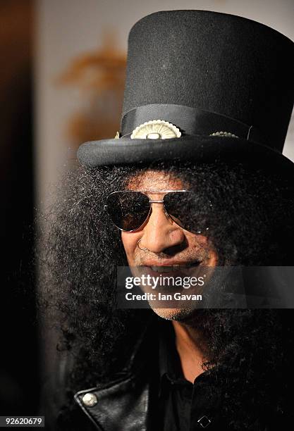 Guitarist Slash during the Classic Rock Roll Of Honour Awards at the Park Lane Hotel on November 2, 2009 in London, England.