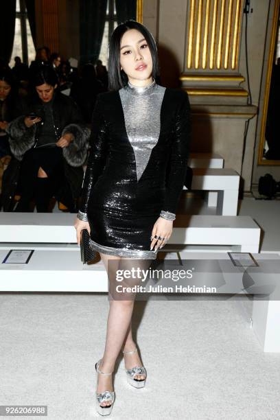 Natasha Lau attends the Balmain show as part of the Paris Fashion Week Womenswear Fall/Winter 2018/2019 on March 2, 2018 in Paris, France.