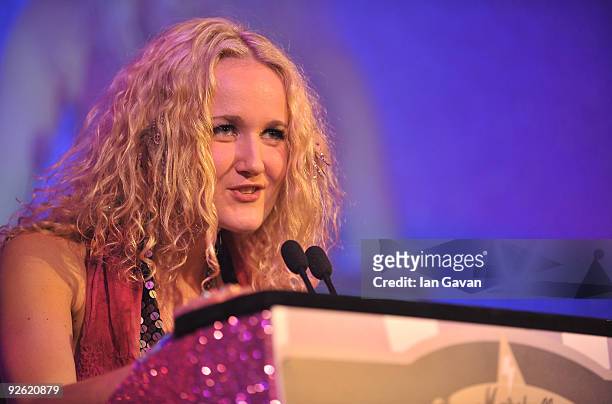 Singer Pearl Aday onstage during the Classic Rock Roll Of Honour Awards at the Park Lane Hotel on November 2, 2009 in London, England.