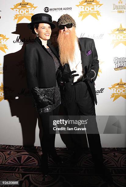 Guitarist Billy Gibbons with his wife Gilligan attend the Classic Rock Roll Of Honour Awards at the Park Lane Hotel on November 2, 2009 in London,...