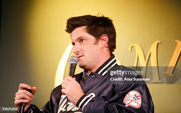 Comedian Michael Showalter performs at the Witstream.com Launch at comix on November 2, 2009 in New York City.