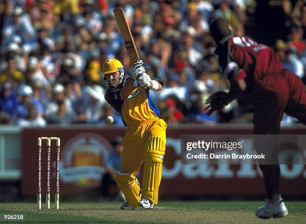 Damien Martyn of Australia in action, in the Carlton One Day International Series match between Australia and the West Indies, played at the...