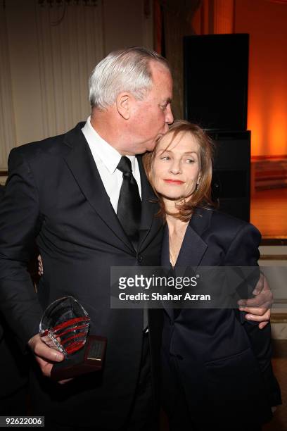 Isabelle Huppert and Robert Wilson the 2009 French Institute Alliance Francaise Trophee des Arts Gala at The Plaza Hotel on November 2, 2009 in New...