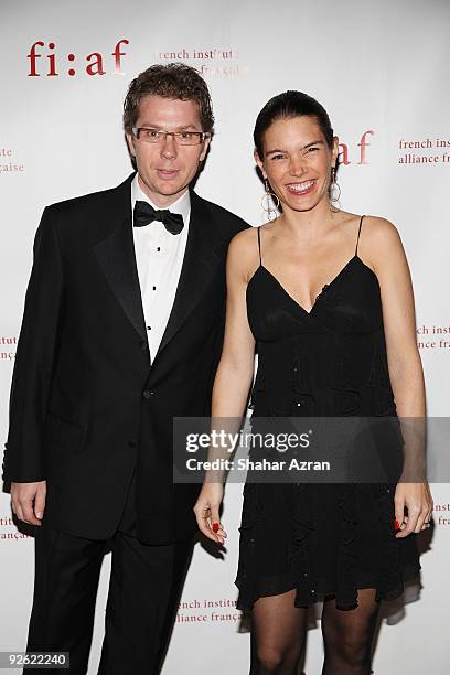 Jean-Christian Agid and Juliette Longuetattends the 2009 French Institute Alliance Francaise Trophee des Arts Gala at The Plaza Hotel on November 2,...