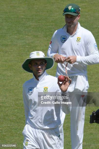 Keshav Maharaj of the Proteas takes 5 wickets for 123 runs during day 2 of the 1st Sunfoil Test match between South Africa and Australia at Sahara...
