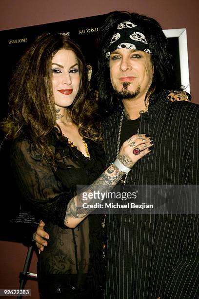 Kat Von D and Nikki Sixx attend "The Bleeding" Premiere at Laemmle Sunset 5 Theatre on November 2, 2009 in West Hollywood, California.