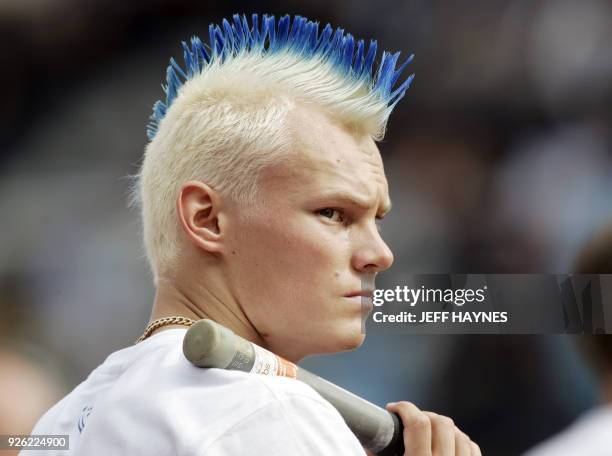 Matti mononen of Finland concentrates before the men's pole vault qualification round at the 10th IAAF World Athletics Championships in Helsinki 09...