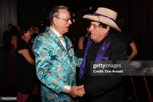 Peter De Waal and Molly Meldrum pose during the Australian LGBTI Awards at The Star on March 2, 2018 in Sydney, Australia.