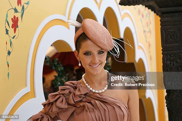 Kate Waterhouse poses at the Emirates marquee during the Emirates Melbourne Cup Day 2009 at Flemington Racecourse on November 3, 2009 in Melbourne,...