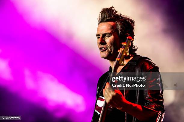 Nick Rhodes of English new wave and synthpop Duran Duran performs live on 12 June 2016 in Milan, Italy, in 2016. The band achieved 14 singles in the...