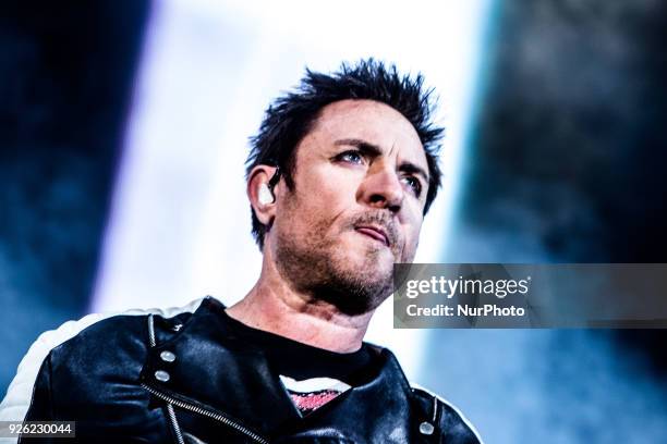 Simon Le Bon of English new wave and synthpop Duran Duran performs live on 12 June 2016 in Milan, Italy, in 2016. The band achieved 14 singles in the...