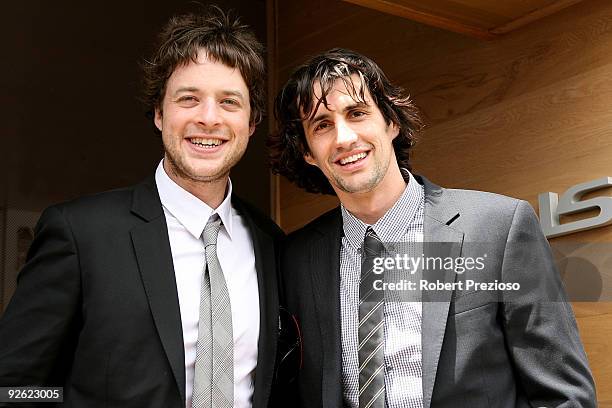 Hamish Blake and Andy Lee pose at the Lexus marquee during the Emirates Melbourne Cup Day 2009 at Flemington Racecourse on November 3, 2009 in...