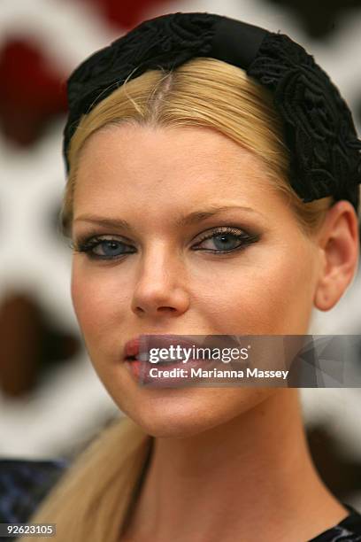 Model Sophie Monk arrives at Emirates Melbourne Cup Day 2009 at Flemington Racecourse on November 3, 2009 in Melbourne, Australia.