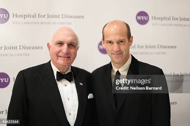 Kenneth Langone and actor Anthony Edwards attend the 2009 NYU Hospital Joint Diseases Founders Gala at The Waldorf Astoria Hotel on November 2, 2009...