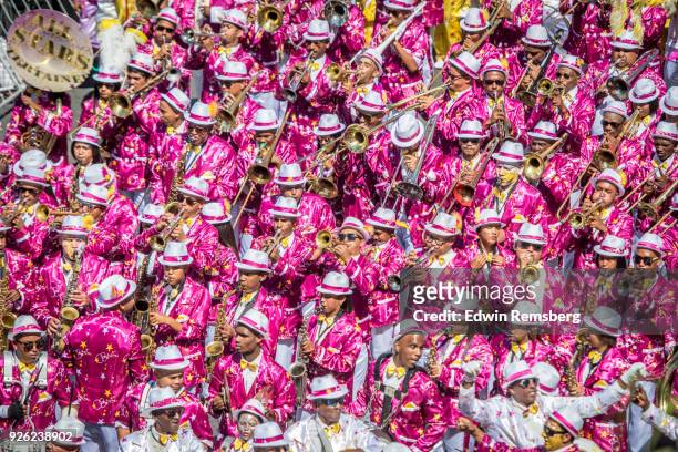 crowd of minstrels - cape town carnival in south africa stock pictures, royalty-free photos & images