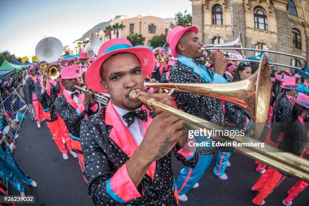 trombone - cape town carnival in south africa stock pictures, royalty-free photos & images