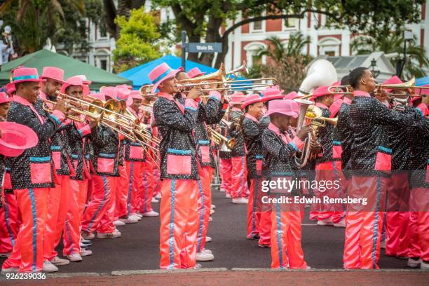 marching band - cape town carnival in south africa stock pictures, royalty-free photos & images