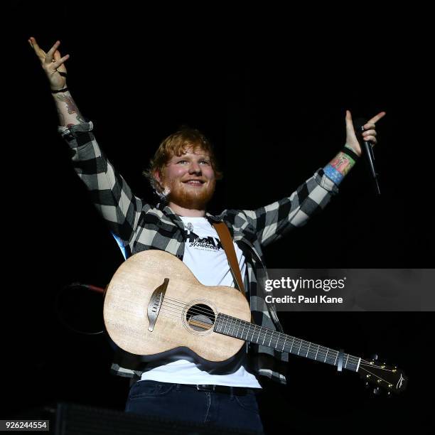 Ed Sheeran performs in concert on the opening night of his Australian tour at Optus Stadium on March 2, 2018 in Perth, Australia.