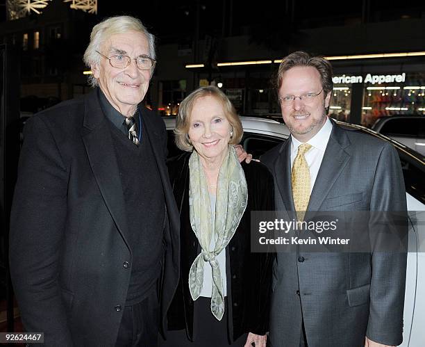 Actors Martin Landau, Eva Marie Saint and AFI President and CEO Bob Gazzale arrive at the AFI FEST 2009 and Warner Home Video's "North by Northwest"...