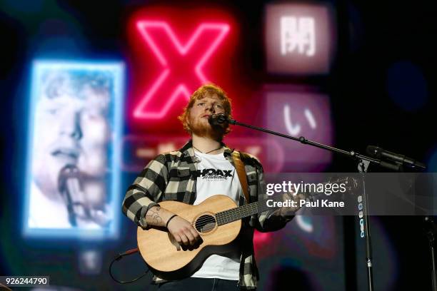 Ed Sheeran performs in concert on the opening night of his Australian tour at Optus Stadium on March 2, 2018 in Perth, Australia.