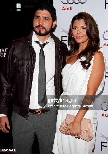 Alejandro Gomez Monteverde and wife Ali Landry arrive at AFI FEST 2009 Screening Of 'The Imaginarium Of Doctor Parnassus' on November 2, 2009 in Los...