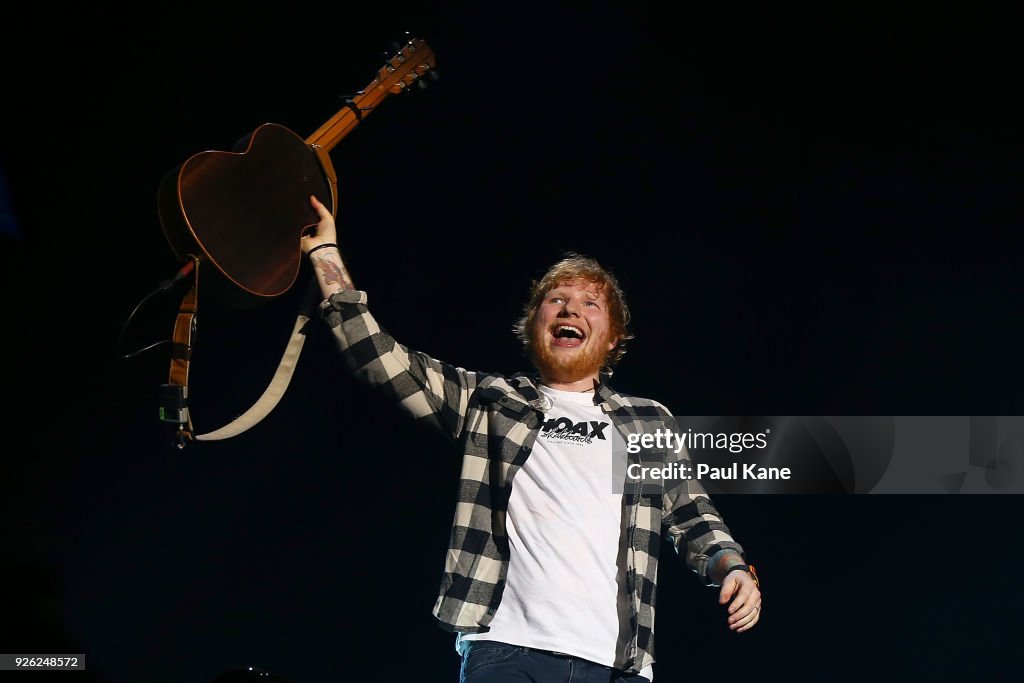 Ed Sheeran Performs In Perth