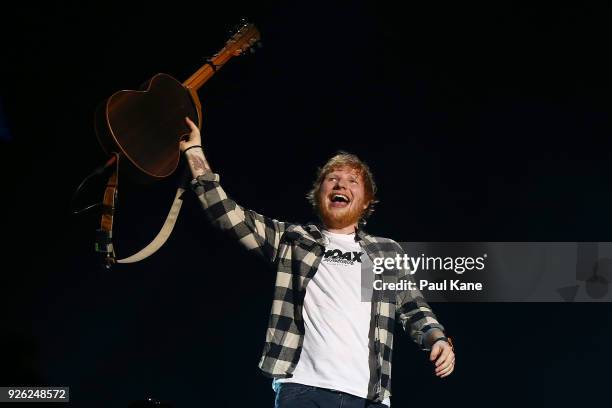 Ed Sheeran performs in concert on the opening night of his Australian tour at Optus Stadium on March 2, 2018 in Perth, Australia.