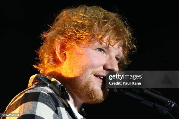 Ed Sheeran performs in concert on the opening night of his Australian tour at Optus Stadium on March 2, 2018 in Perth, Australia.