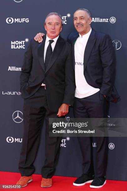 Laureus Academy members Hugo Porta and Daley Thompson attends the 2018 Laureus World Sports Awards at Salle des Etoiles, Sporting Monte-Carlo on...