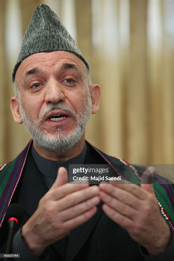 Afghan President Hamid Karzai Addresses Press Conference