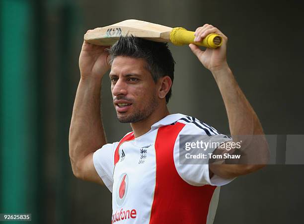Sajid Mahmood of England looks on during the England nets session at the Outsurance Oval on November 3, 2009 in Bloemfontein, South Africa.