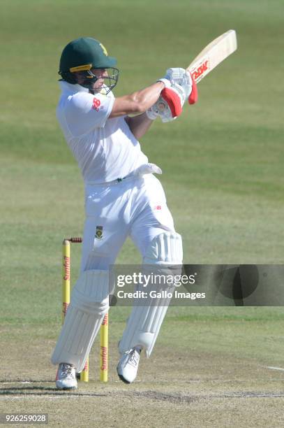 De Villiers of the Proteas during day 2 of the 1st Sunfoil Test match between South Africa and Australia at Sahara Stadium Kingsmead on March 02,...