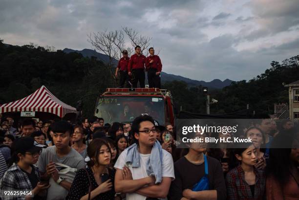 Tourists attend the Pingxi lantern festival on March 2, 2018 in Pingxi, Taiwan. Pingxi, a Taiwanese district known for its old train tracks and...