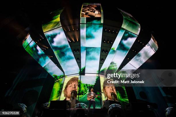 Ed Sheeran performs in concert on the opening night of his Australian tour at Optus Stadium on March 2, 2018 in Perth, Australia.